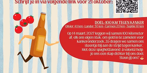 Spaghettiavond à volonté voor Kom Op Tegen Kanker